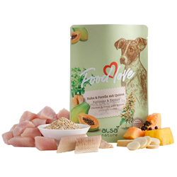 alsa-nature FOODLOVE Huhn & Forelle mit Quinoa, Pastinake & Papaya, Anzahl: 6 x 300 g, 300 g, Hundefutter nass