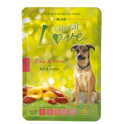 alsa natural Love Ente & Hirse mit Reis und Ananas, Anzahl: 6 x 300 g, 300 g, Hundefutter nass