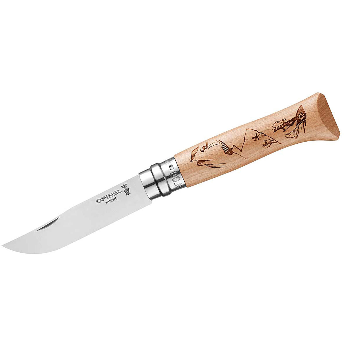 Opinel No 08 Gravure Rando Taschenmesser