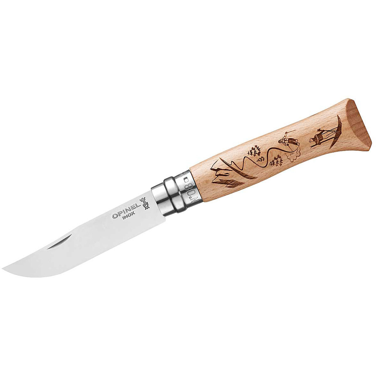 Opinel No 08 Gravure Ski Taschenmesser