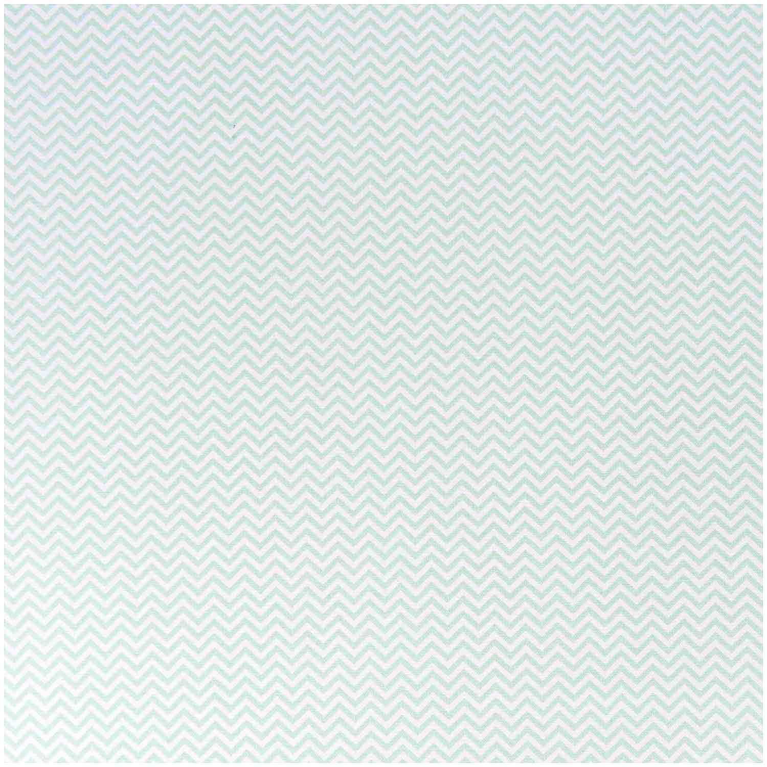 Stoff Zickzack weiß-mint 50x140cm