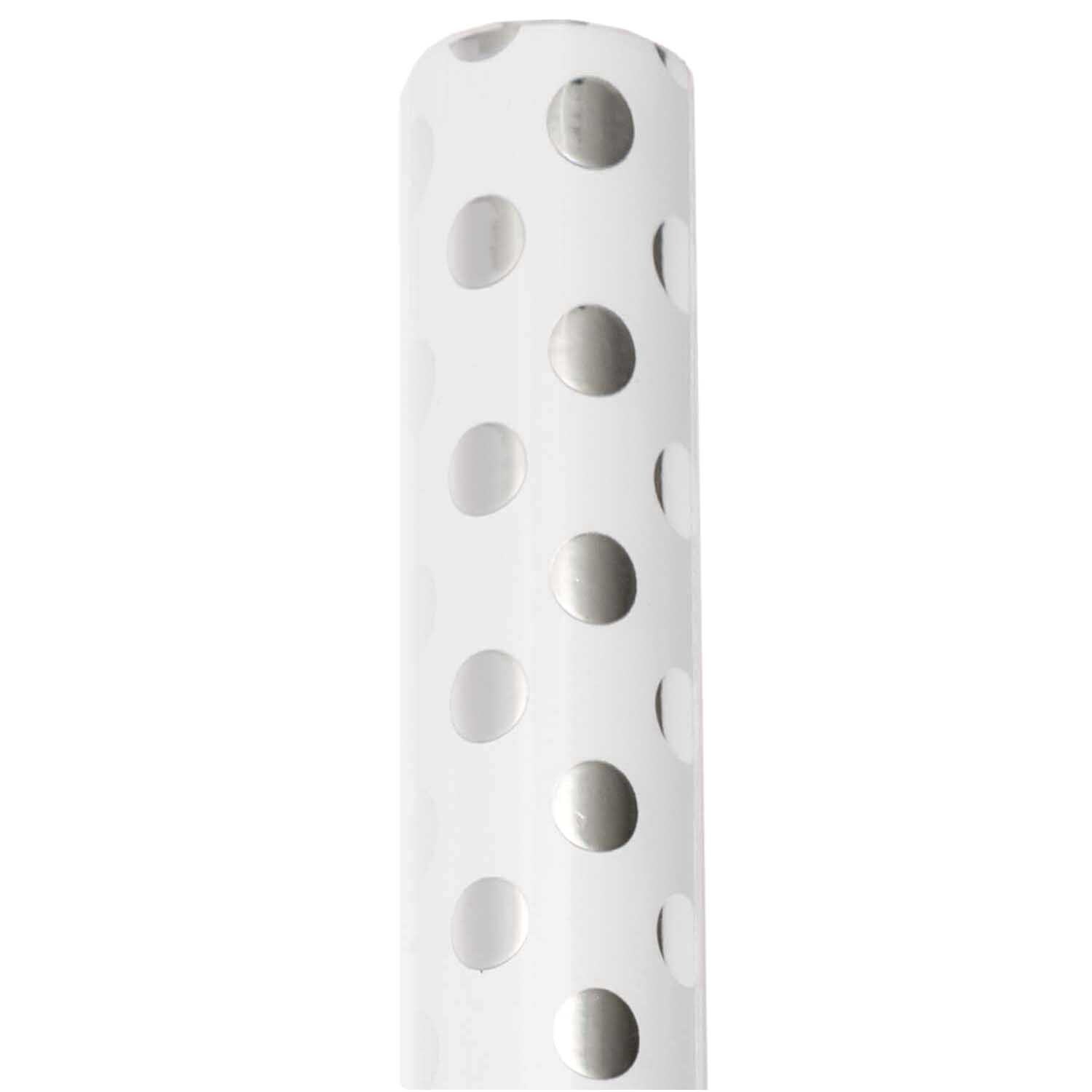 Paper Poetry Geschenkpapier Punkte weiß-silber 70cm 2m Hot Foil