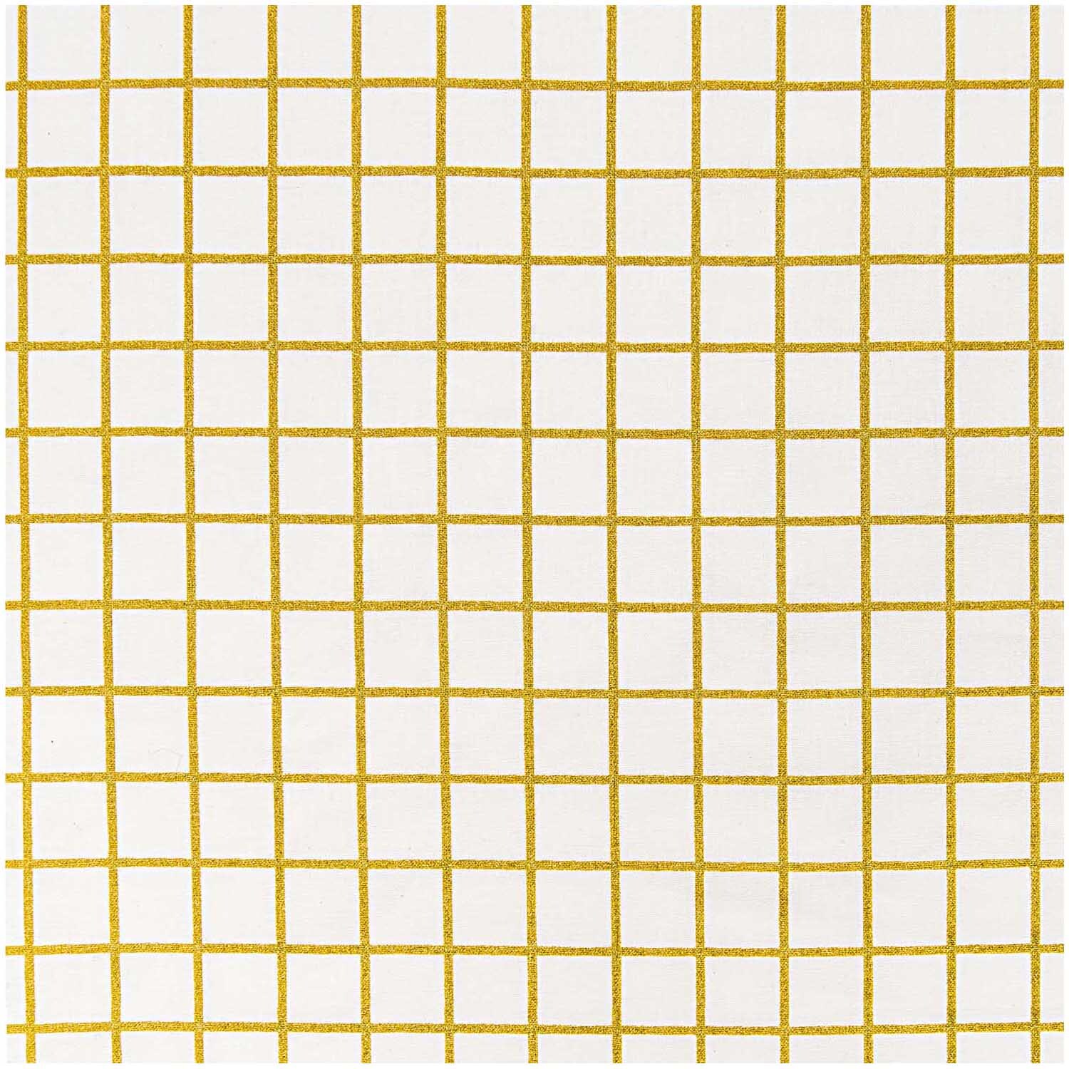 Stoff Karo klein weiß-gold 140cm beschichtet