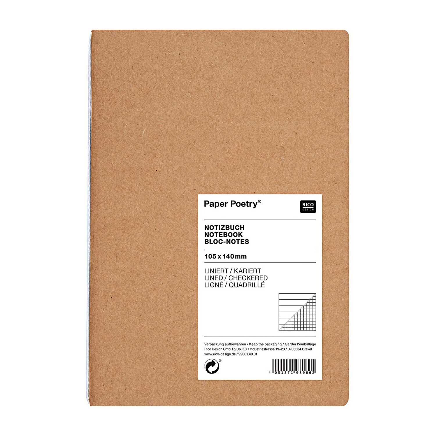 Paper Poetry 2in1 Notizbuch braun