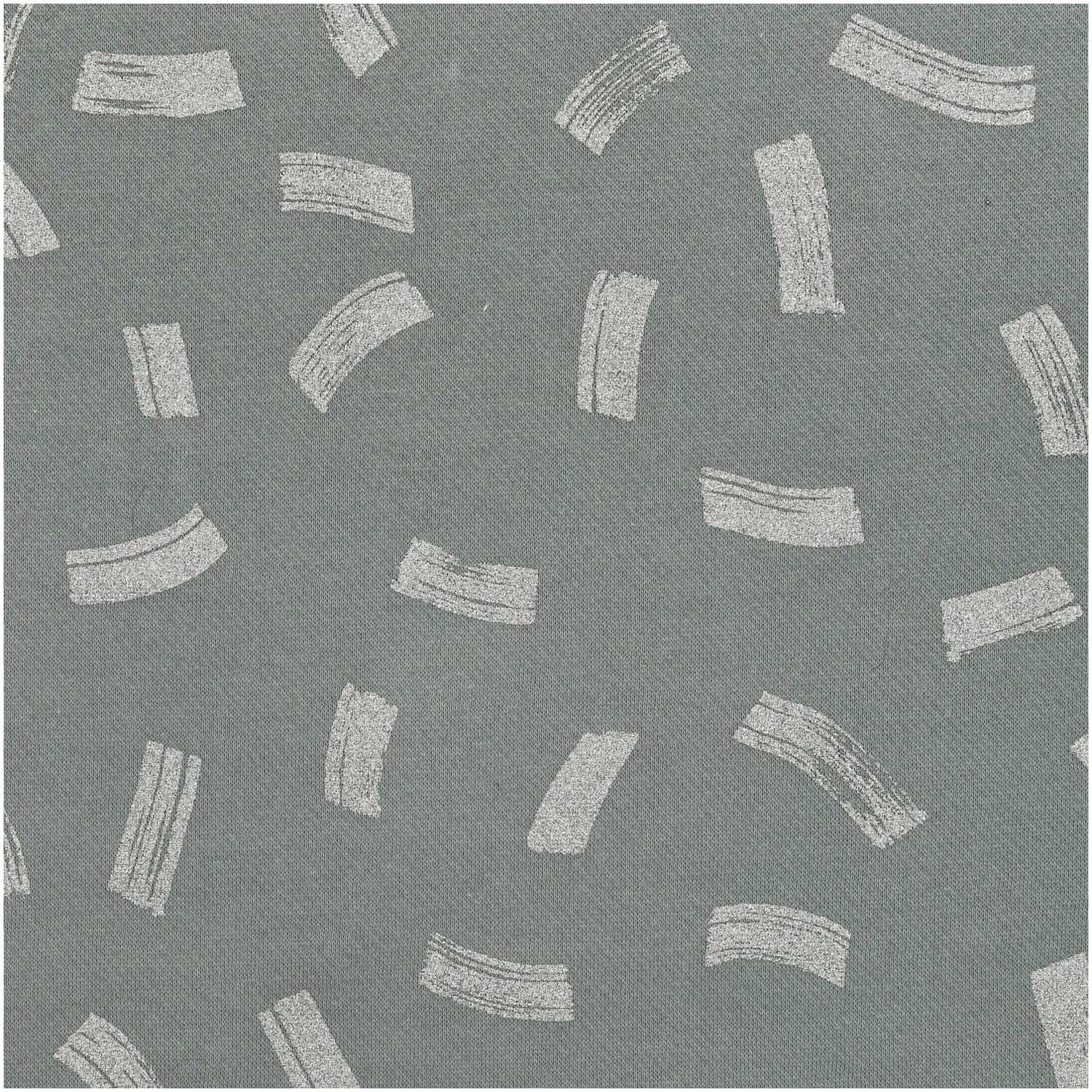 Sweatshirt-Stoff Crafted Nature Striche grau metallic 170cm