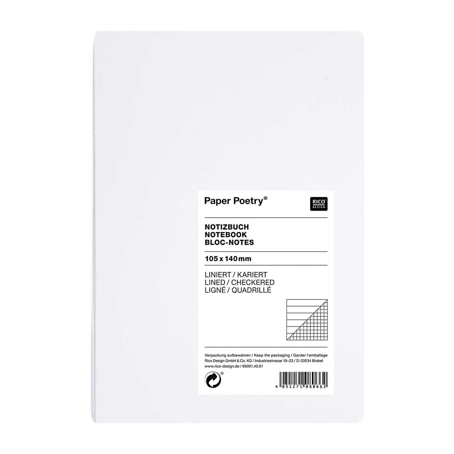 Paper Poetry 2in1 Notizbuch weiß