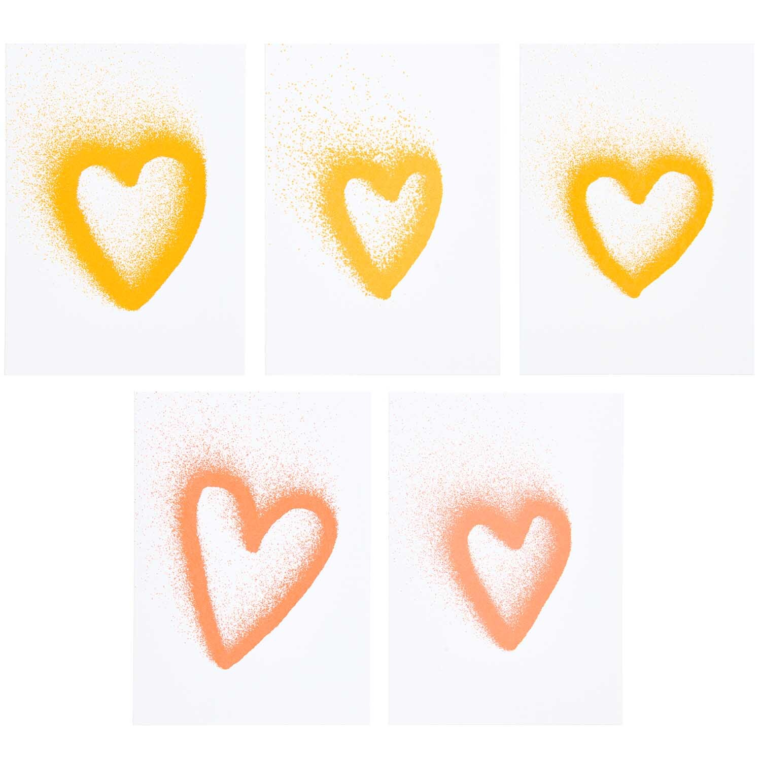 Paper Poetry Kartenset Airbrush Herzen B6