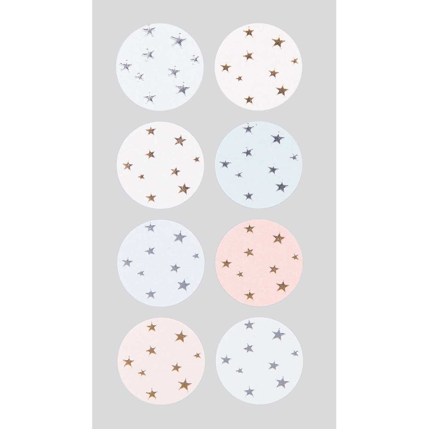 Paper Poetry Sticker Kreise mit Sterne pastell 4 Bogen