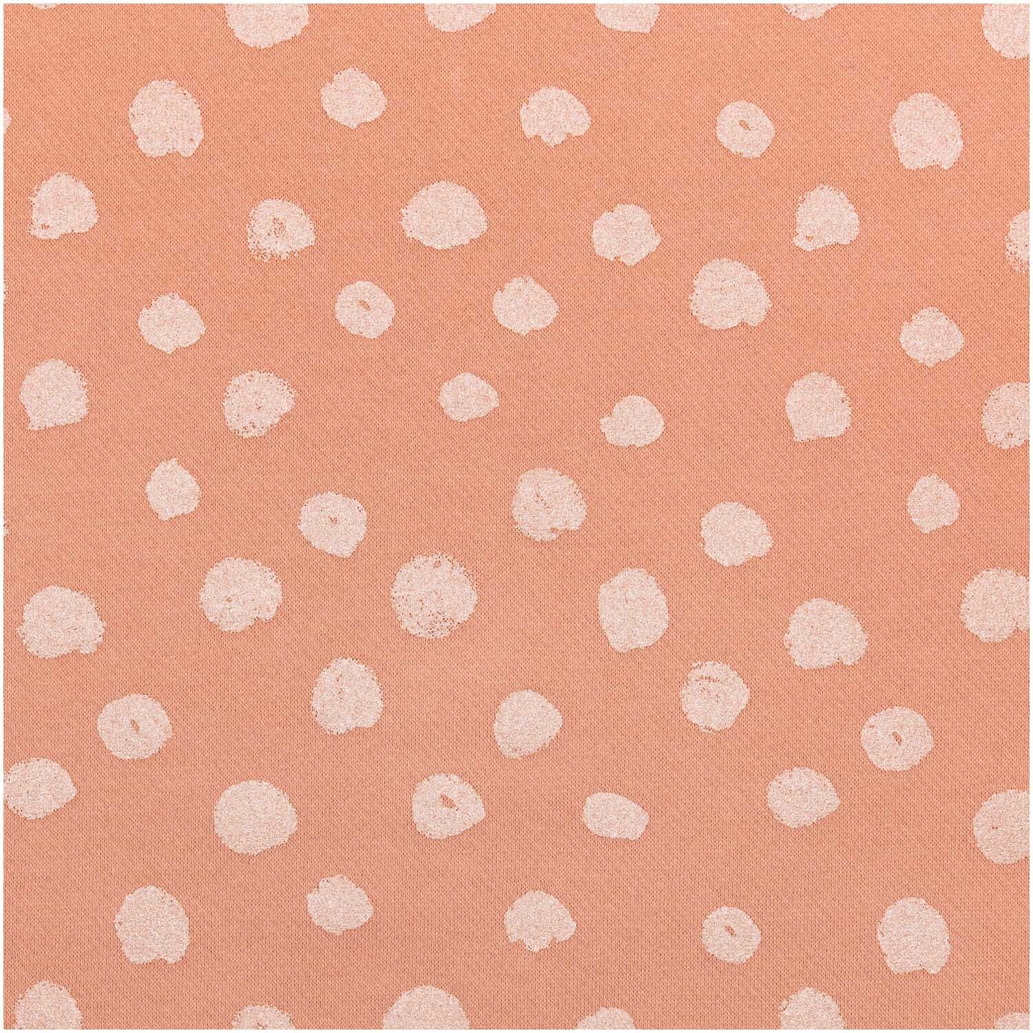 Sweatshirt-Stoff Crafted Nature Punkte rosa metallic 170cm