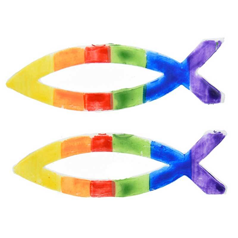 Wachsdekor Fische Regenbogen 48x19mm