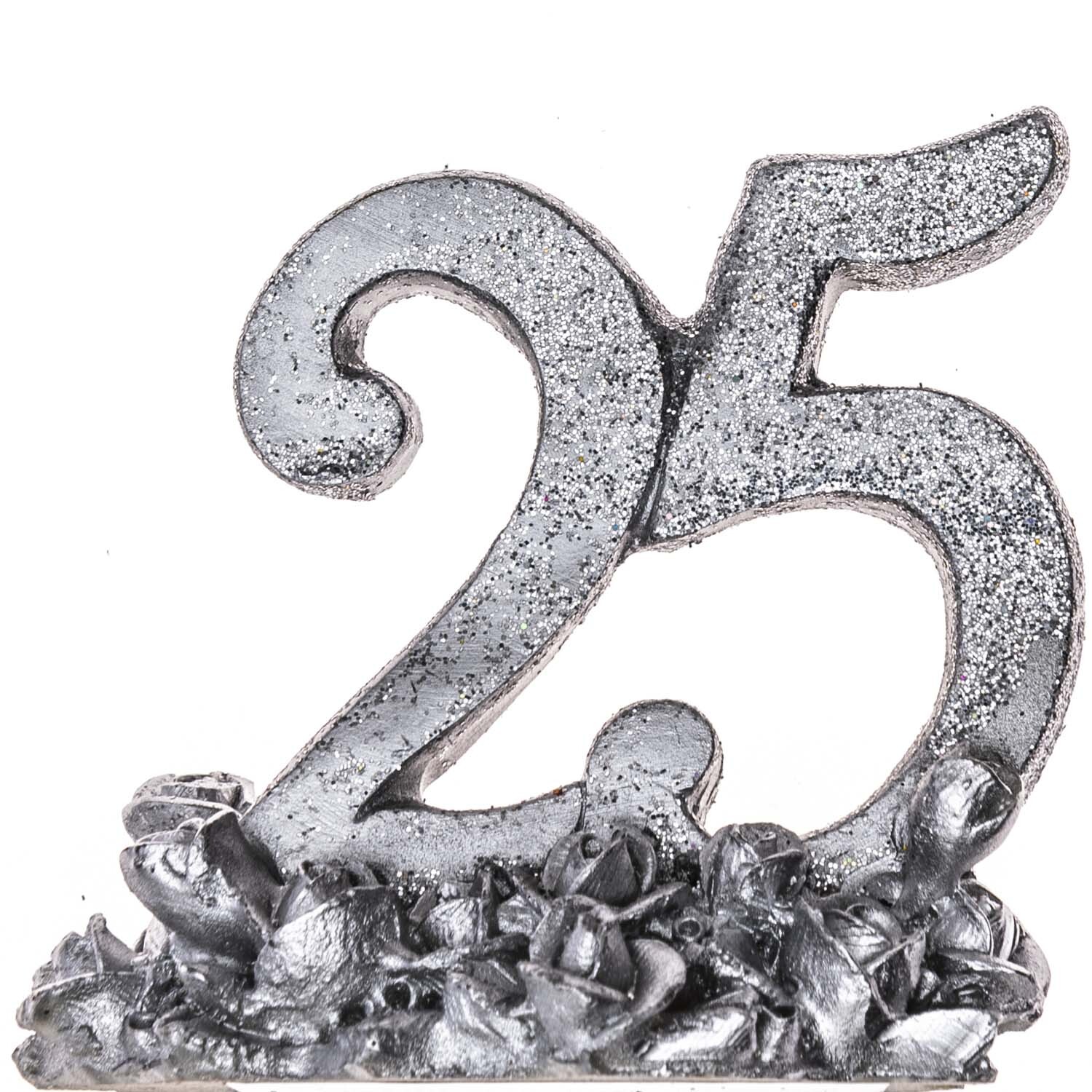 Deko Zahl 25 silber 6,8cm