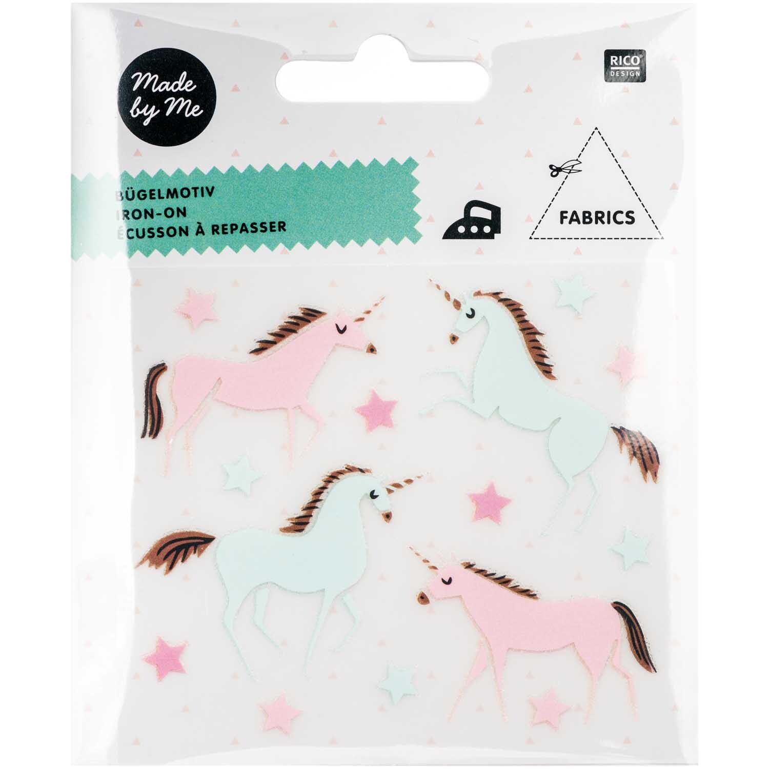Bügelmotivset Einhorn