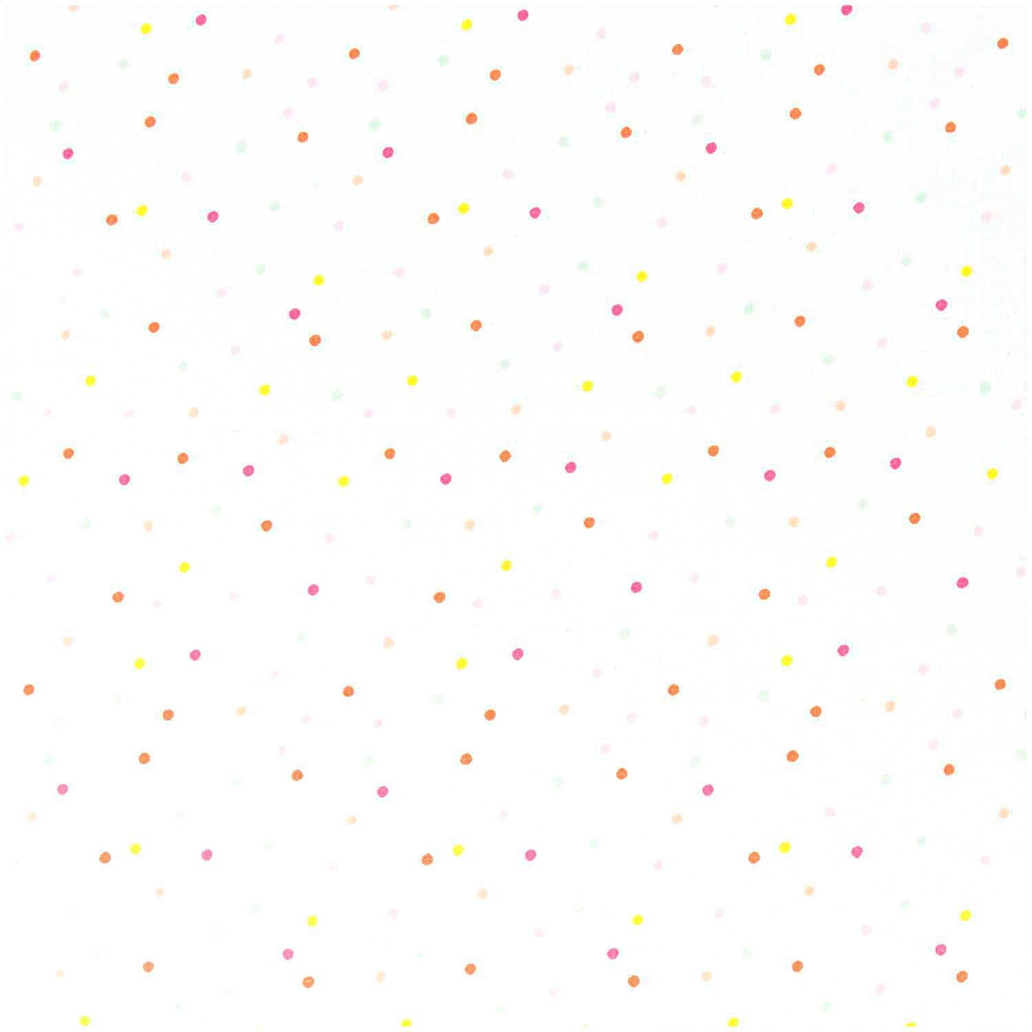Stoff Konfetti weiß-neon-pastell 140cm