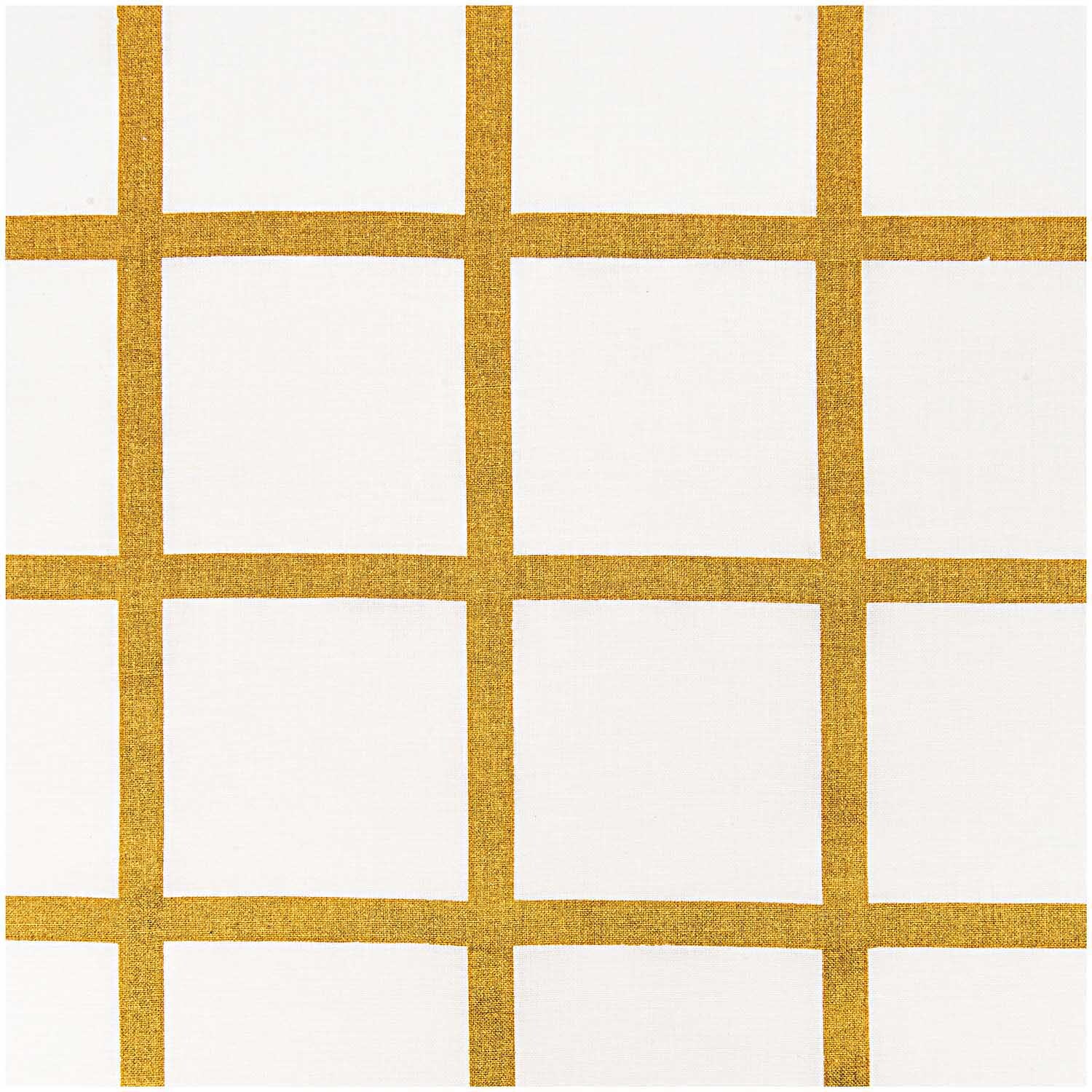 Stoff Karo groß Karo weiß-gold 140cm