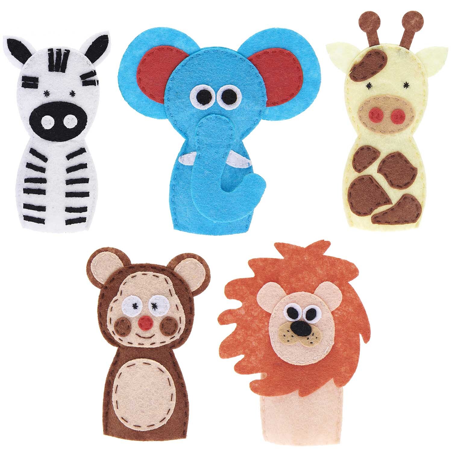 Bastelset Filz Fingerpuppen Wilde Tiere