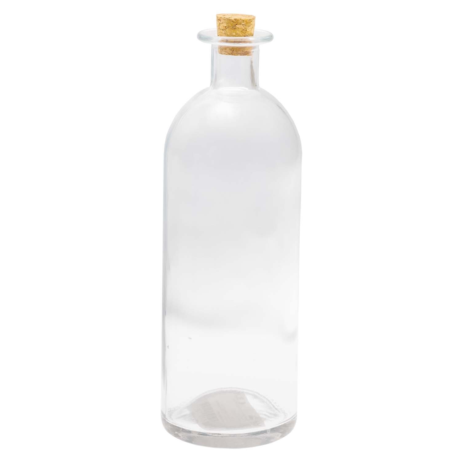Deko-Glasflasche mit Korkverschluss 21,5x7cm