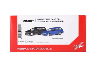 HERPA 013772-003 1:87 MiniKit: Volkswagen (VW) Passat Variant, schwarz und ultramarinblau (2 Stück)