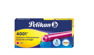 PELIKAN 310672 Pelikan Großraum-Tintenpatronen 4001®, Pink, 5 Stück