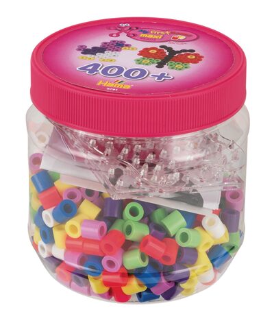 HAMA 8791 Dose mit Maxiperlen und Stiftplatten, 400 Bügelperlen