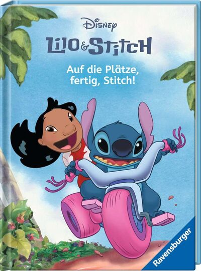 RAVENSBURGER 49858 Disney Lilo & Stitch: Auf die Plätze, fertig, Stitch! - Erstlesebuch zum Lesenlernen