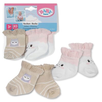 ZAPF 839041 BABY born Socken Schaf 2 Paar 43 cm