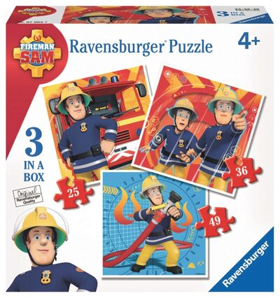 RAVENSBURGER 7065 Kinderpuzzle Feuerwehrmann Sam Puzzlebox 3-in-1