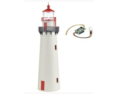 KIBRI 39170 H0 Leuchtturm mit LED-Leuchtfeuer, Funktionsbausatz