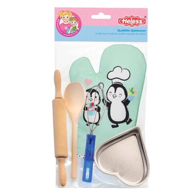 HELESS 232 Kinder-Backset mit Topfhandschuh Pinguin und Backzubehör