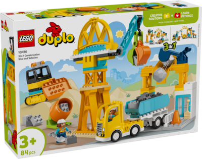 LEGO® DUPLO® 10476 Baustelle mit Baufahrzeugen – 3-in-1-Set
