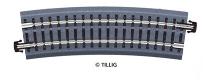 TILLIG 83781 TT Bettungsgleis braun BR 32: Gebogenes Gleis, R 396 mm/15°, braun