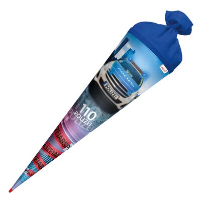 ROTH 677448 Motiv-Schultüte Polizei 110, 70cm, rund