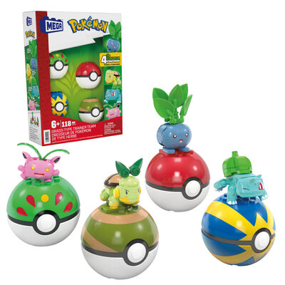 MEGA BRANDS HWR77 MEGA Pokémon 4 Pflanzen-Typ Pokémon Sets