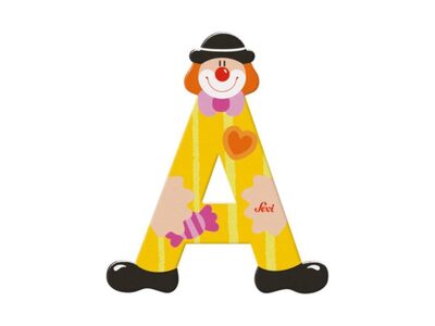 SEVI 81737 Holzbuchstabe A Clown 10 cm, sortiert