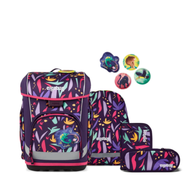 ERGOBAG 01518-90361-10 Schulranzen-Set AmBärzonas cubo light, Gelb, Pink, Lila - 5-teiliges Set