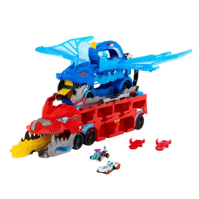 HOT WHEELS JBM72 Hot Wheels City Ultimativer 2-in-1 Drachen Transporter