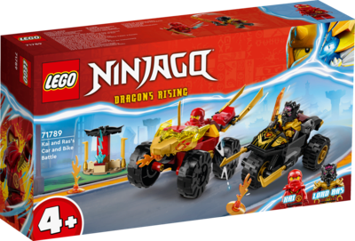 LEGO® NINJAGO 71789 Verfolgungsjagd mit Kais Flitzer und Ras' Motorrad