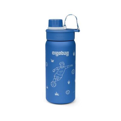 ERGOBAG 01627-30243-10 Edelstahl Trinkflasche Fußball, Blau