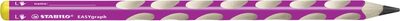 STABILO 321/01-2B-6 Ergonomischer Dreikant-Bleistift für Linkshänder - STABILO EASYgraph in pink - Einzelstift - Härtegrad 2B