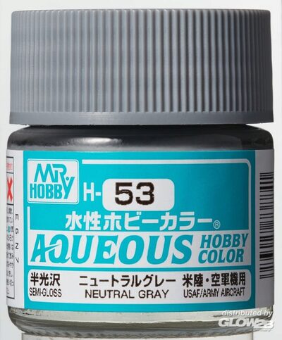 MR HOBBY - GUNZE H-053 Mr Hobby -Gunze Aqueous Hobby Colors (10 ml) Neutral Gray [30