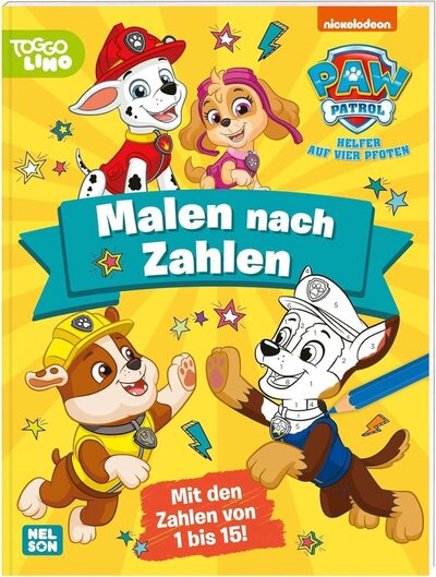 CARLSEN 512160 PAW Patrol Kindergartenheft: Malen nach Zahlen: Mehr als 40 Ausmalbilder mit den Zahlen 1-15