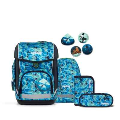 ERGOBAG 01213-90356-10 Cubo 5-teiliges Schulrucksack-Set AbtauchBär, dunkelblau