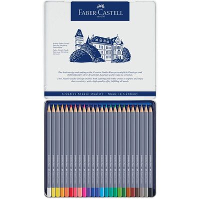 FABER-CASTELL 114624 Goldfaber Aqua Aquarellstift, 24er Metalletui