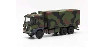 HERPA 746991 1:87 Mercedes-Benz Arocs 6x6 Pritsche/Plane 'Bundeswehr', flecktarn
