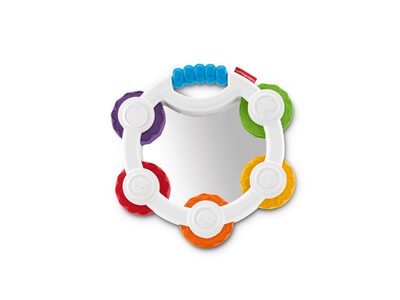 FISHER-PRICE BLT37 Babys erstes Tamburin, Baby-Spielzeug, Rassel, Baby Musik-Instrument