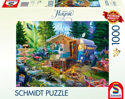 SCHMIDT SPIELE 58575 Puzzle 1000 Teile Mit dem Caravan in den Bergen