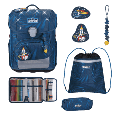 SCOUT S754500162400 Schulranzen-Set 4-teilig Rocket Rider Neo LED