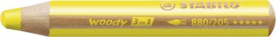 STABILO 880/205 Buntstift, Wasserfarbe & Wachsmalkreide - STABILO woody 3 in 1 - Einzelstift - gelb
