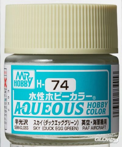 MR HOBBY - GUNZE H-074 Mr Hobby -Gunze Aqueous Hobby Colors (10 ml) Sky (Duck Egg Green) [30