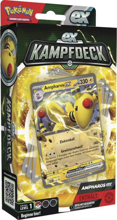 POKEMON 45498 PKM Pokémon EX-Kampfdeck, Ampharos-ex oder Lucario-ex, sortiert
