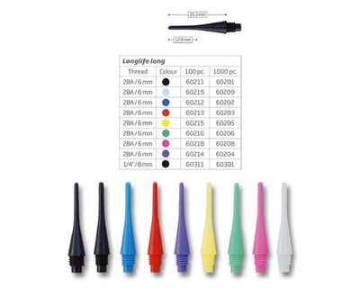 BULL'S 60211 BULL'S Longlife Long 6mm(2BA)& 8mm(1/4BSF)